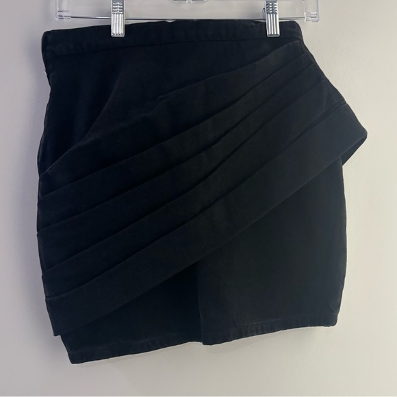 NWOT IRO back denim Massai pleated draped denim mini skirt size FR 36 - Picture 3 of 4